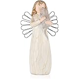 Yasvitti Angel Hugging a Cat Figurines, Angel of Friendship Cat Memorials, 5 Inches Sculpted Hand-Painted Figures