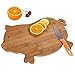 All Natural Bamboo Cutting Board Pig Bamboo Kitchen Country Decor Bar Serving Board Cheese Plate Wood Serving Board For Meat Vegetables Fruit Farmhouse 14.5 x 10 Inches