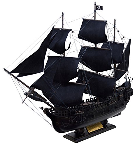 ジャックスパロウ 同柄バンダナ付き パイレーツ ブラックパール号 ストア 最後の海賊のスパロウ旗仕様 船舶模型 Black 全長80センチ Pearl B077v233hw