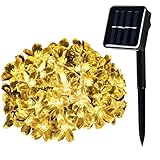 WishWorld 50LED Solar String Lights, 23ft 8Modes Warm White Waterproof Blossom Flower Lights Decorative Lighting for Garden, Outdoor, Patio, Lawn and Holiady Decorations