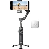 DJI Osmo Mobile 7P + Mic Mini TX (Arctic White), Gimbal Stabilizer for iPhone, Android, Native Tracking, Audio Reception, Lig