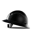 LANON Black Full Brim Hard Hat, OSHA Construction