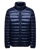 Wantdo Men's Packable Stand Collar Light Weight Down Jacket US Medium Navy