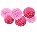 Mudder Happy Birthday Banners Paper Pom Poms Flowers with 3 Meters Strip for Birthday Party Decorations