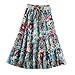 DEHANG Women Cotton Floral Print Retro Skirt Elastic WaistBand Dress