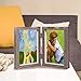 AWEFRANK Double Picture Frame with Glass Front, 4x6 Inch Made To Display 2 Pictures, Stands Vertically on Desktop or Table Top