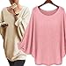 Phoenix Womens Oversized Batwing Knitted Pullover Loose Sweater Tee Tops Pink OS