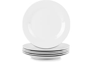 10 Strawberry Street Simply White 10.5" Round Dinner Plate, Set of 6