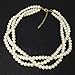 CIOOU Multi Strand Crystal Rhinestone Pearl Statement Necklace for Women Choker Bib Collar Beaded Necklace Costume Jewelry Set