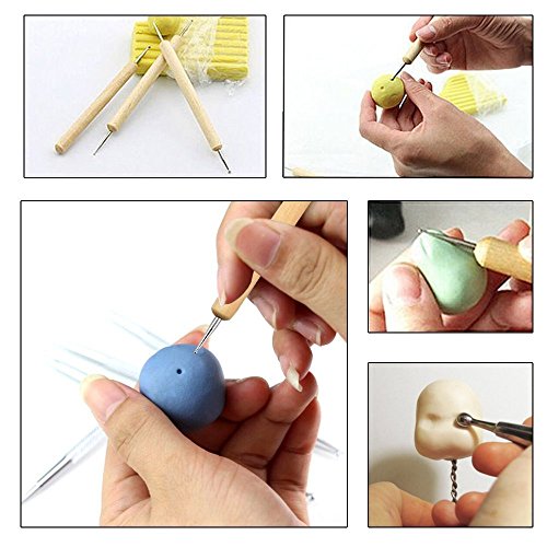 COMIART Ball Styluses Tool Set for Embossing Pattern Clay Sculpting