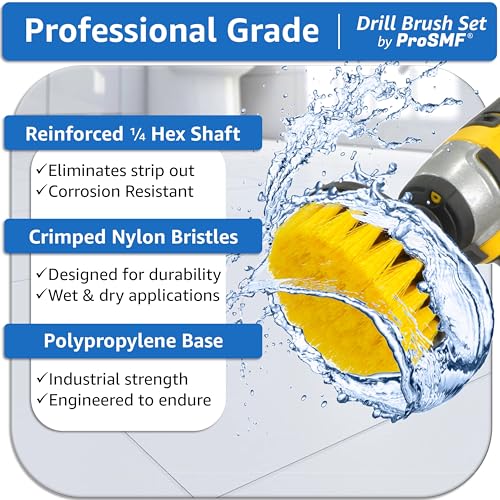 ProSMF Bathroom Drill Brush Set Grout Drill Brush Attachment Set