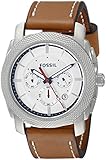 Fossil Men's FS5063 Machine Stainless Steel Watch with Brown-Leather Band