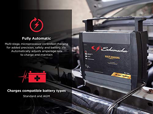 Schumacher SC1301 Fully Automatic Battery Charger, Maintainer, and Auto