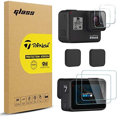 [6pcs] Screen Protector for GoPro Hero 7(Only Black)/Hero HD(2018)/Hero 5/Hero 6, Ultra Clear Tempered Glass Screen…