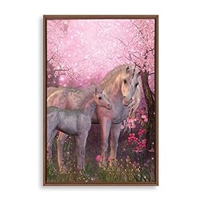 Framed Canvas Wall Art Unicorn Canvas Prints Home Artwork Decoration for Living Room,Bedroom - 16x24 inches