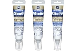GE MOMENTIVE PERFORMANCE MATERIALS GE GE500 Silicone 2+ Window and Door Caulk 2.8 oz. Squeeze Clear (3-(Pack))