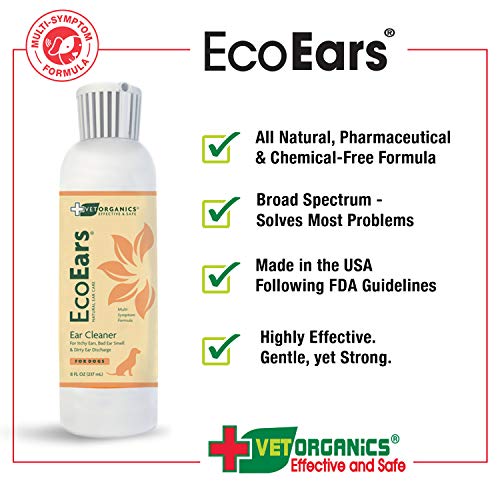 EcoEars Natural Dog Ear Cleaner Infection Formula For Itch, Head