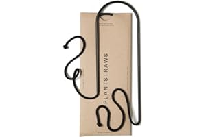 Plantstraws Beautiful Self-Watering Wick System for Effortless Plant Care, Automatic Drip Irrigation, Sustainable & Stylish Scandinavian Design, Ideal for House Plants (M, Black)