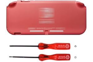 Rinbers Front Back Faceplate Rear Back Cover Housing Replacement for Nintendo Switch Lite Console HDH-001 Top Bottom Shell Case Plastic Cover - Pink