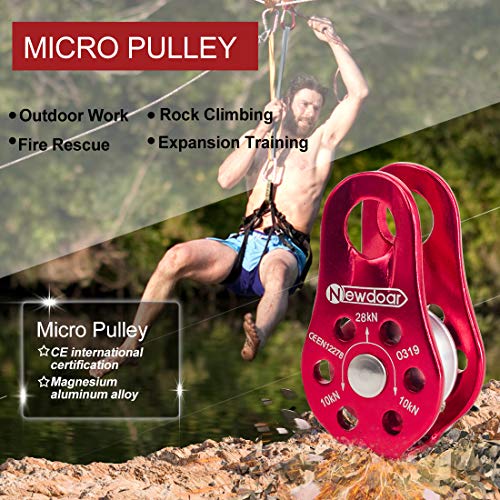 NewDoar Fixed Plate Micro Pulley,28KN CE Certified General Purpose