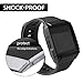 SnowCinda For Fitbit Ionic Case, Shock-proof and Shatter-resistant Rugged Protective Slim Shock Resistant TPU Bumpe for Fitbit Ionic Smart Fitness Watch (Black + Black, 1.2 mm thickness)