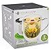 Teabloom Double-Wall Borosilicate Glass Mug with Stainless Steel Infuser and Lid – 15 OZ / 430 ML – 2 Gourmet Tea Flowers Included – Available in 4 Colors