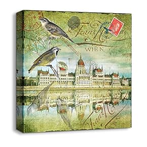Canvas Wall Art for Living Room,Bedroom Home Decoration Vintage Artwork Ready to Hang - 12x12 inches