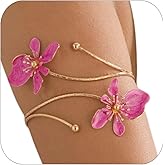 ZMJK Flower Arm Cuff Bracelets for Women Adjustable Gold Upper ArmBand Jewelry Boho Floral Open Wrap Statement Bangle Bracelet Arm Cuff Jewelry Gifts for Women