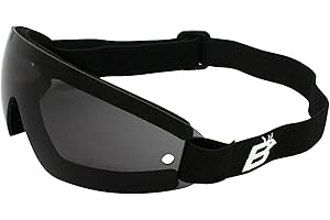 Birdz Eyewear Wing Goggles Black Frame Smoke Lens Skydiving Extreme Sports 100% UV Protection Antifog Coated Adjustable Strap Peripheral Vision Neoprene Foam Padding Shatterproof Lens Microfiber Bag