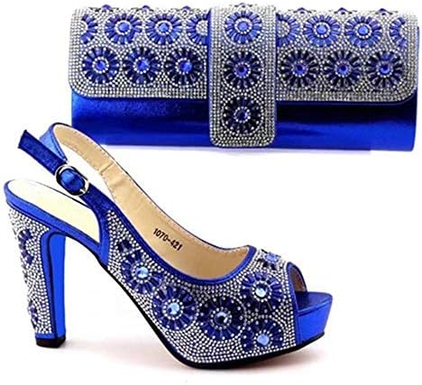New Silver Matching Shoes and Bag Set in Heels Matching Shoes and Bag Set for African Party Nigerian Shoes and Bag Set for Women