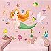 ufengke Colorful Mermaid Underwater World Wall Decals, Children's Room Nursery Removable Wall Stickers Murals