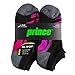 Prince Womens No Show Performance Socks for Running, Tennis, and Casual Use (Pack of 6) (Women's Shoe Size 6-10 (US), Black)