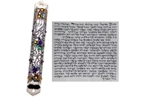 TOP-JUDAICA PETCTN Nickel Mezuzah with Kosher Scroll Mezuza Case Jewish Hebrew Judaica Gift Israeli