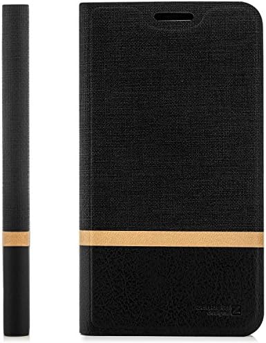 HTC One A9s Case Protector Flip Cover [zanasta Designs] Premium Phone Wallet with Card Holder Slots [Slim Profile], Foldable Stand Black