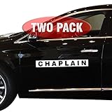 CHAPLAIN Magnetic signs - 2 PK, 24 x 3 for Car Truck Van SUV Fire EMS EMT Police - US DOT Approved Size
