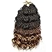6Packs 18'' Wavy Senegalese Twist Crochet Braid Hair Wavy Ends Synthetic Hair Extensions for Black Women (18