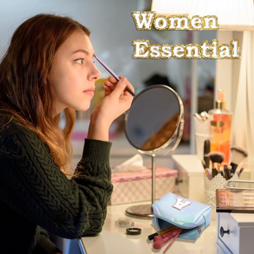 Anntry Large Capacity Cosmetic Bag, Premium PU Makeup Bag, Multifunctional and Portable Wash Bag, Ideal Gift for Teens, Girls, Women, Friends and Moms, blue