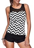 MOLERANI Women's Racerback Tankini Set With Boyshort Two Piece Swimsuit