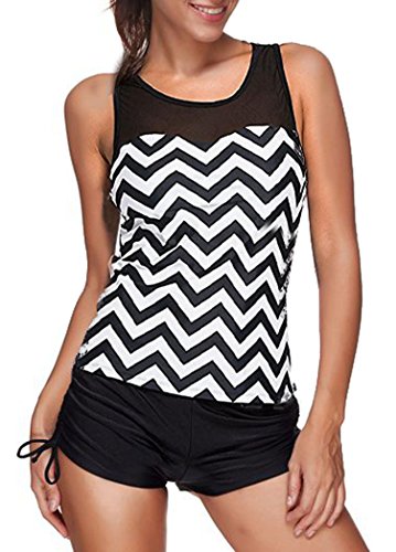 MOLERANI Women's Racerback Tankini Set With Boyshort Two Piece Swimsuit