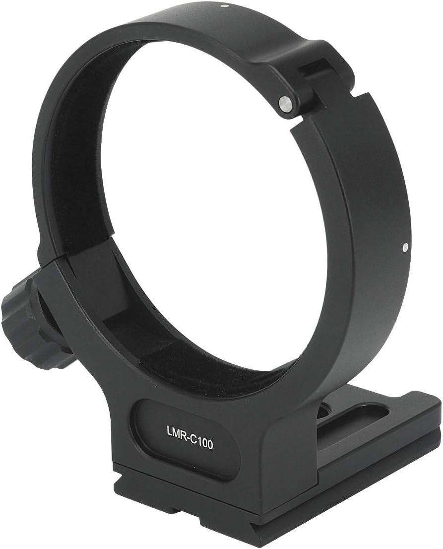 Haoge LMR-C100 Lens Collar Foot Bracket Tripod Mount Ring D for Canon EF 100mm f/2.8L Macro IS USM Lens Built-in Arca Swiss Type Quick Release Plate Black - Image 4
