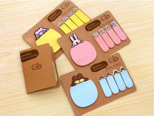 ARCTURUS 3PCS New Cute Funny Animal Sticker Paste Bookmark Point Marker Memo Sticky Notes