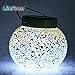 LiteFuze Mosaic Glass Rechargeable Solar Lamp Outdoor Garden Light - Color Changing