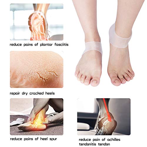 image for Feeke (8PCS) Silicone Heel Protectors,Heel Cups,Gel Heel Cushion,Plant