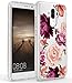 BAISRKE Mate 9 Case, Mate 9 Case with Flowers Slim Shockproof Clear Floral Pattern Soft Flexible TPU Back Cove for Mate 9 [Purple Pink]