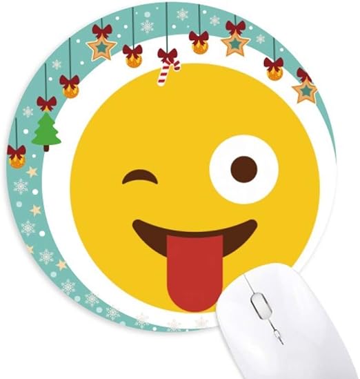 Amazon Co Jp Blink スマイル 絵文字 イラスト パターン マウスパッド ジングルベル ラウンドラバーマット パソコン 周辺機器