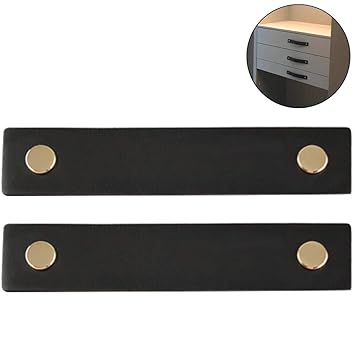 Creation Core 2pcs Genuine Leather Drawer Pulls Wardrobe Cabinet