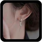 Allereyae Boho Small Teardrop Hoop Earrings Waterdrop Huggie Dangle Earring Silver Water Drop Earrings Minimal Droplet Earring Jewelry for Women