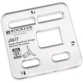 Rockler Q3 Large Quadrant Hinge Mortise Template - Router Jig for Door Mortising - Acrylic Router Template Guide for Precision Hinge Cutouts, Compatible with JIG IT System
