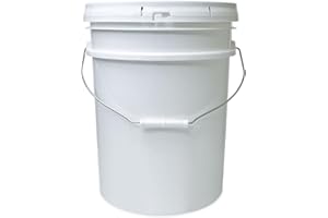 LIVING WHOLE FOODS ePackageSupply 5 Gallon White Bucket & Lid, Made in The USA, Durable 90 Mil All Purpose Pail, Food Grade, Contains No BPA Plastic, Premium HPDE, 1 Pack