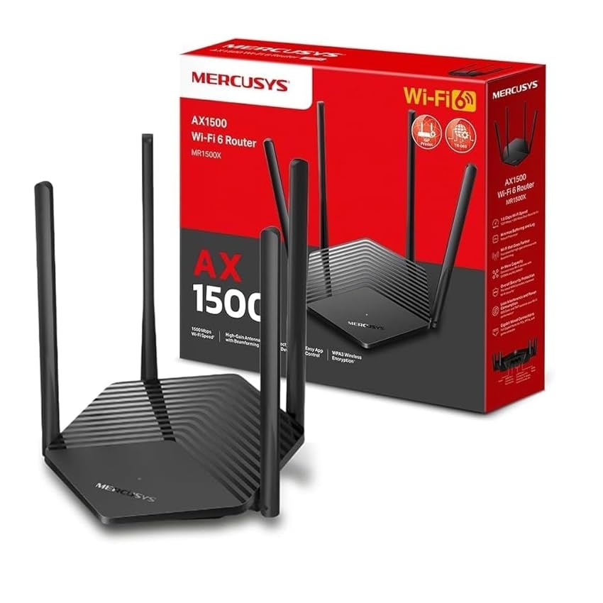 Mercusys TP-Link MR1500X AX1500 Router WiFi 6 Dual-Band, Porta Gigabit